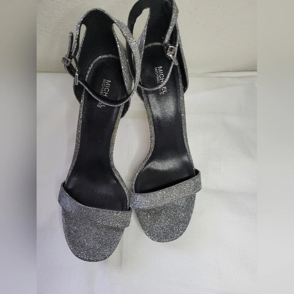 Michael Kors Glittering Silver Heels Size 8.5